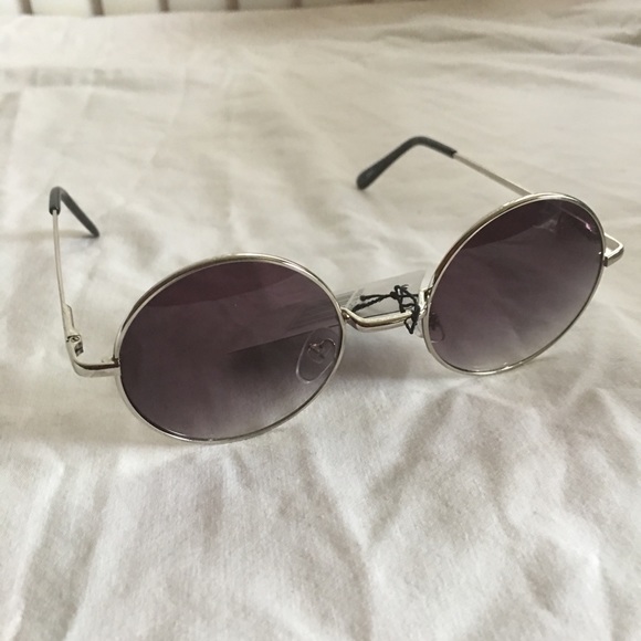 Other - Silver Trimmed Round Sunglasses Smoke Tint